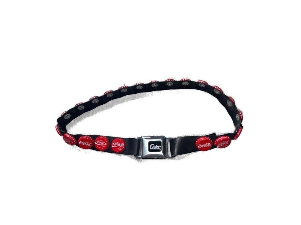 Vintage Coca-cola International Bottle Cap Adjustable Rubber Seatbelt